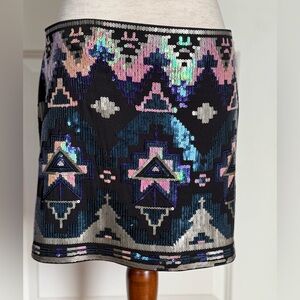 Sequin Embellished Black Skirt Express medium